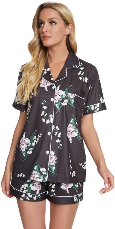 Dames Pyjama Set - Nachtkleding Loungekleding - Comfortabel Ontspannen - Zachte Stof - Lange Mouw - Bloemenprint