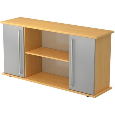 KAPA SB | Dressoir | met deuren - Beuken/Zilver Chrome metaal handgreep