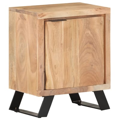 vidaXL - Nachtkastje - met - natuurlijke - rand - 40x30x50 - cm - massief - acaciahout