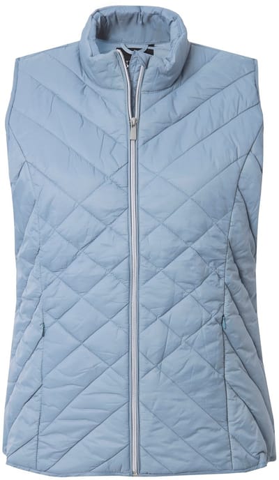 Ulla Popken - Dames - HYPRAR functionele doorgestikte bodywarmer waterafstotend - Grijsblauw - Maat 42+