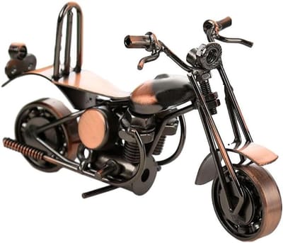 Vintage Motorcycle Figurine Exquisite Iron Sculpture for Motorcycle Lovers Motorcycle Art Sculpture Motorcycle Model, Small