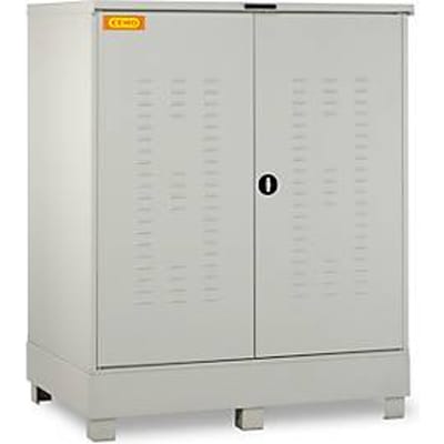 CEMO 320 depot voor gevaarlijke stoffen, staal, carterinhoud 320 l, afsluitbaar, B 1500 x D 1200 x H 1895 mm, voor 2 x 200 l/6 x 60 l