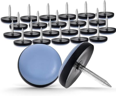 24 Stuks Teflone Glijders met Spijker voor Meubels - 25mm PTFE Meubelglijders voor Stoelen en Tafels