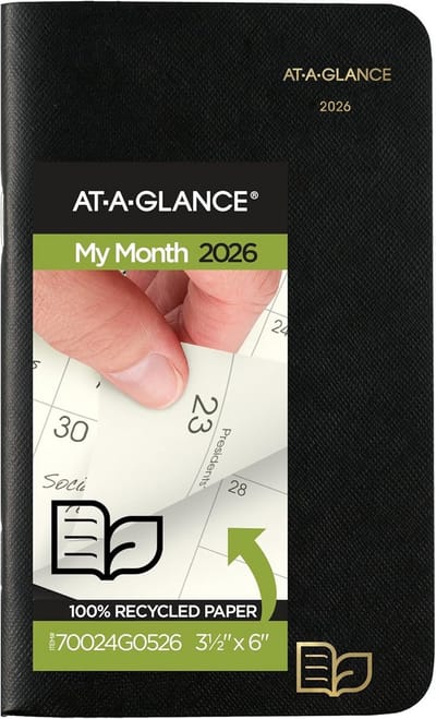 Maandplanner 2 Jaar - Zakformaat Agenda - Lange Termijn Planning - Gemaakt van Gerecycled Materiaal - 3.5 x 6 Inch