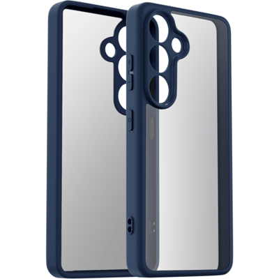 Ceezs TPU bumper hoesje geschikt voor Samsung Galaxy S25 Plus - Schokabsorberend, Slank & Flexibel, Matte Bescherming (donkerblauw)