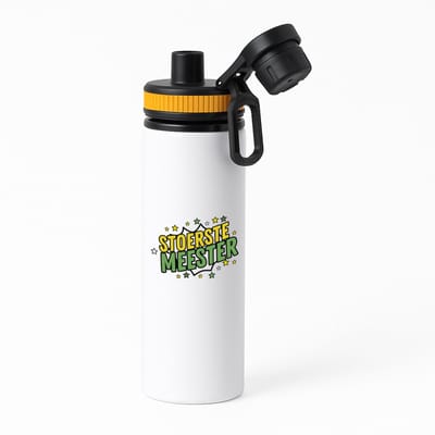 Hacebo® - Stoerste meester waterfles met draaidop oranje - Meester - beste meester - school - verjaardagscadeau - afscheidscadeau - kado - water fles - 850ML