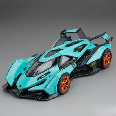 1:32 Lambor V12 Gt Super Voiture Modèle Jouet Métal Moulé Sous Pression Tire-arrière Musique Lumière Véhicules de Course Miniature Modèles Décoration Cadeaux Garçons gray