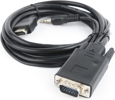 Gembird CC-DP-HDMI-5M video kabel adapter HDMI + 3.5mm VGA (D-Sub) Zwart