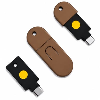 Beschermhoes Geschikt voor YubiKey 5C NFC – Sleutelhanger Case – USB-C Security Key Cover – Krasbestendige Opbergcase voor Sleutelbos – Roasted Chestnut