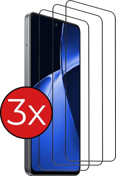 Screenprotector - 3 Stuks - Geschikt voor OnePlus Nord CE 4 Lite - Full Cover - Beschermglas - Gehard Glas - Tempered Glass - Screen Protector
