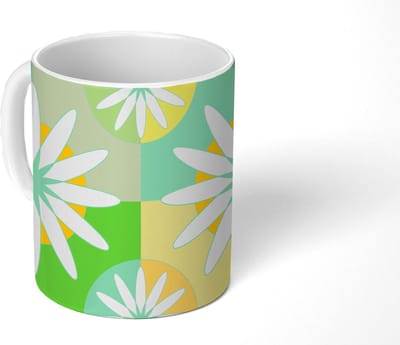 Mok - Koffiemok - Bloemen - Zomer - Patronen - Mokken - 350 ML - Beker - Koffiemokken - Theemok