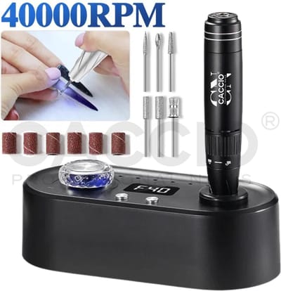 Elektrische Nagelfrees - Elektrische Nagelvijl - Nagelvijl Elektrische - Manicure set - 701 Zwart - Manicure/pedicure voeten en handen Acrylnagels-Gelnagels - Nagels - Nail Drill Machine - 40000 RPM - Inclusief 6 bitjes - Vijl
