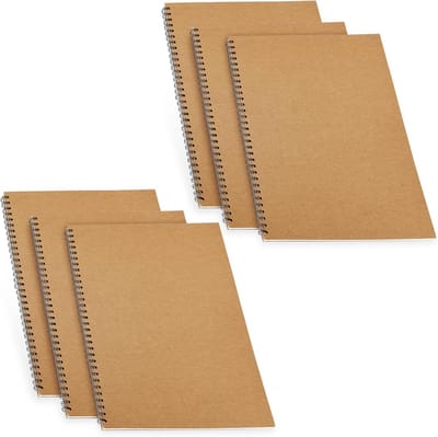 Schetsboek A3 - Grof Papier 160g/m² - Spiraalgebonden Tekenblok - 6 Stuks