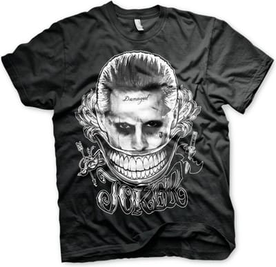 DC Comics Suicide Squad Heren Tshirt -S- Joker - Damaged Zwart