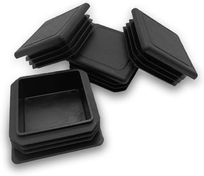 Vierkante Tube Slat Plugs 45 x 45 mm - Polyethyleen Stoppen voor Stalen en Aluminium Buizen - Eindkappen en Afsluiters (Zwart)