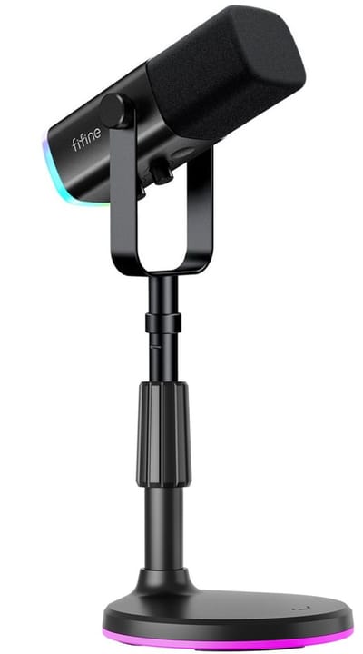 FIFINE - AM8 & BS9 - USB / XLR Studio Microfoon - In Hoogte verstelbaar - Geschikt voor PC/PS4/PS5 - RGB - Podcast - Gaming - Streaming - Zwart