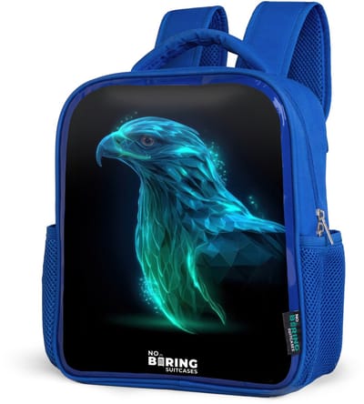 NoBoringSuitcases.com® - Rugzak blauw - Schooltas jongens - Digitale adelaar in profiel - Kinder rugtas jongen - Boekentas kind - Kinderrugzak voor school - Schoolrugzak
