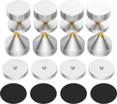 Set van 8 HiFi luidsprekerspikes voor optimale audio-isolatie
