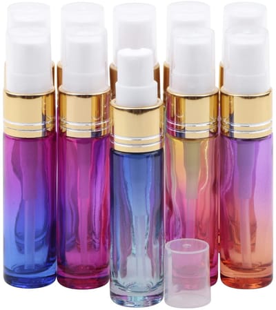 Dailygoods- Sprayfles 10ml - Set van 10 Stuks - Glazen Fles - Fijne Mist - Draagbaar - Perfect voor Reizen - Inclusief Trechters - Reisset