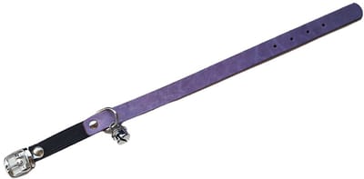 Animal Boulevard - kattenhalsband - country leather - purple- 14mm x 23-26 cm - met elastiek en belletje