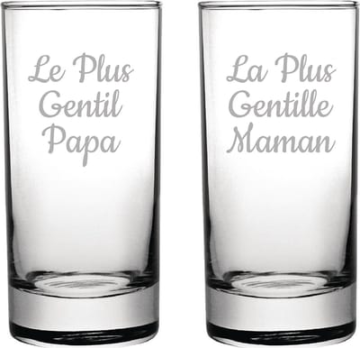 Longdrinkglas gegraveerd - 28,5cl - Le Plus Gentil Papa & La Plus Gentille Maman