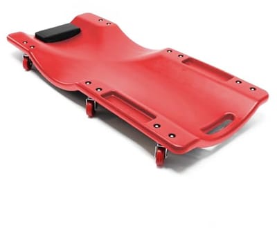 Montage rolplank 91x42.5x11.5 cm voor auto en werkplaats, max. 100 kg, met hoofdsteun en 2 compartimenten