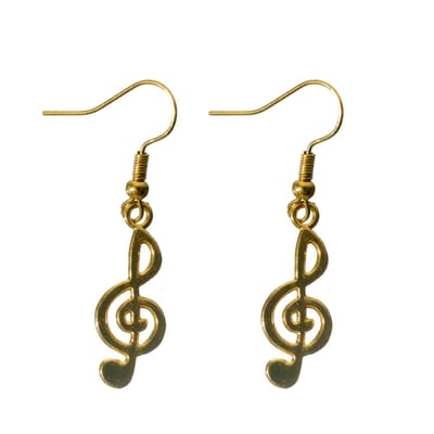 oorbellen muzieksleutel goud rvs