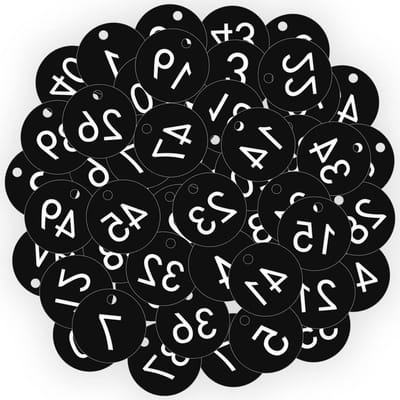 Plastic Nummerlabels - 50 Stuks Gegraveerde Genummerde Tags (1-50) voor Hotel, Postvak, Gym, School en Kantoorgebruik