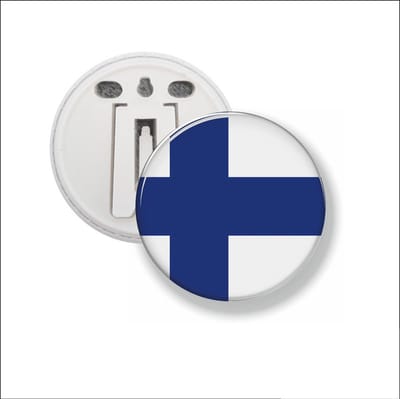 Button Met Clip 58 MM - Vlag Finland
