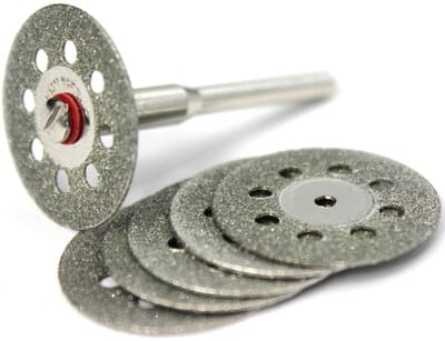 Diamant slijpschijven - Snijschijven - Precisiewerk - Dubbelzijdig gecoat - 6 stuks 22 mm - Zilver