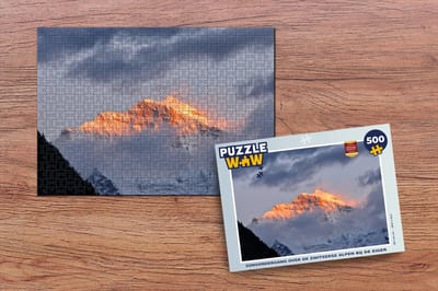 Puzzel Zonsondergang over de Zwitserse Alpen bij de Eiger - Legpuzzel - Puzzel 500 stukjes