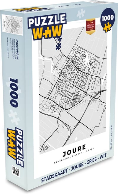 Puzzel Stadskaart - Joure - Grijs - Wit - Legpuzzel - Puzzel 1000 stukjes volwassenen - Plattegrond