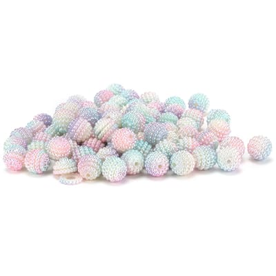 200 pièces Perles nacrées Couleur nacrée Dégradé Forme baie de genévrier Perles bulles avec trou pour DIY Fabrication de bijoux Décoration#1 white