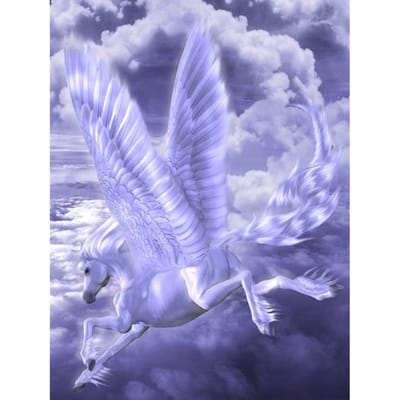 Volledige ronde boor diamant borduurwerk Pegasus Fantasy 5D DIY diamant schilderij kruissteek strass 20X30CM gray