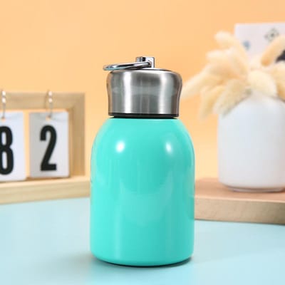 Tasse isotherme simple en acier inoxydable avec anneau, portable et pratique, petite et grande tasse de poche sous vide 300ml