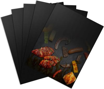 Famanu – Grillmatten - 40 x 30 cm - herbruikbaar bakpapier - hittebestendig en op maat te snijden - permanent bakpapier voor gasgrill, houtskoolgrill en oven