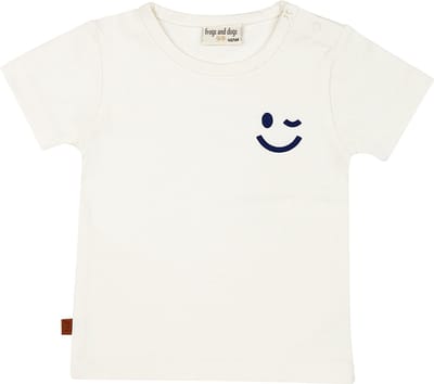 Frogs and Dogs - T-shirt Smile | White Alyssum - Katoen - Maat 68