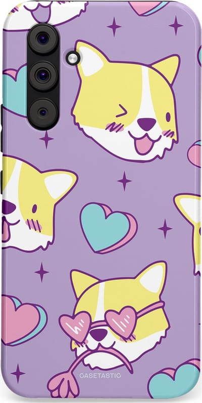 Casetastic Hoesje Geschikt voor Samsung A54 (5G) - Stijlvolle Beschermende Duo-layer Case - Liefde is een Corgi