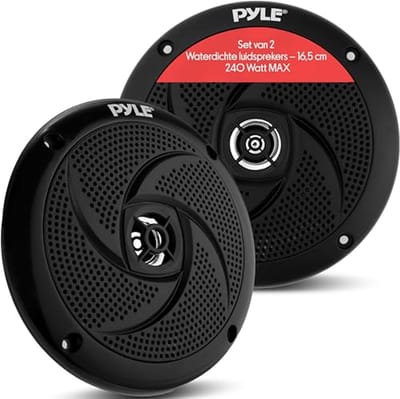 Tweedehands Waterdichte Marine Speakers - Weerbestendige 2-Weg Buiten Speakers - Audio Systeem voor Buitengebruik - 240 Watt - Zwart