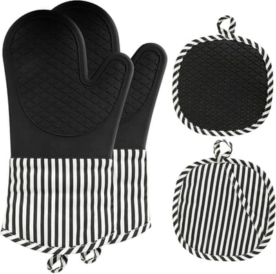 Siliconen bakhandschoenen, ovenhandschoen voor de keuken, siliconen bakhandschoenen, ovenwanten voor de oven om te koken, bakken en grillen
