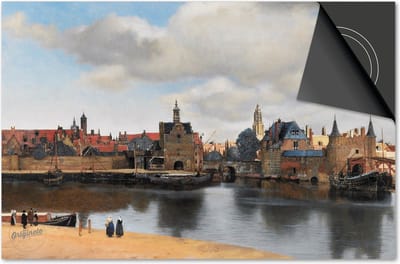 Inductie beschermer 60x60 - afdekplaat inductie mat - Dietrix Kookplaat beschermer - Exclusief - Oude Meesters - Vermeer Uitzicht op Delft