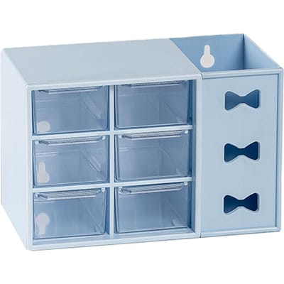 Pen Bureau Plank Stofdicht 6 Laden Pen Organisatie Opbergplank voor Studenten Kantoormensen Blauw blauw