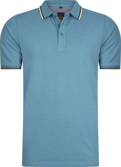 Mario Russo Polo shirt Edward - Polo Shirt Heren - Poloshirts heren - Katoen - Steen Blauw