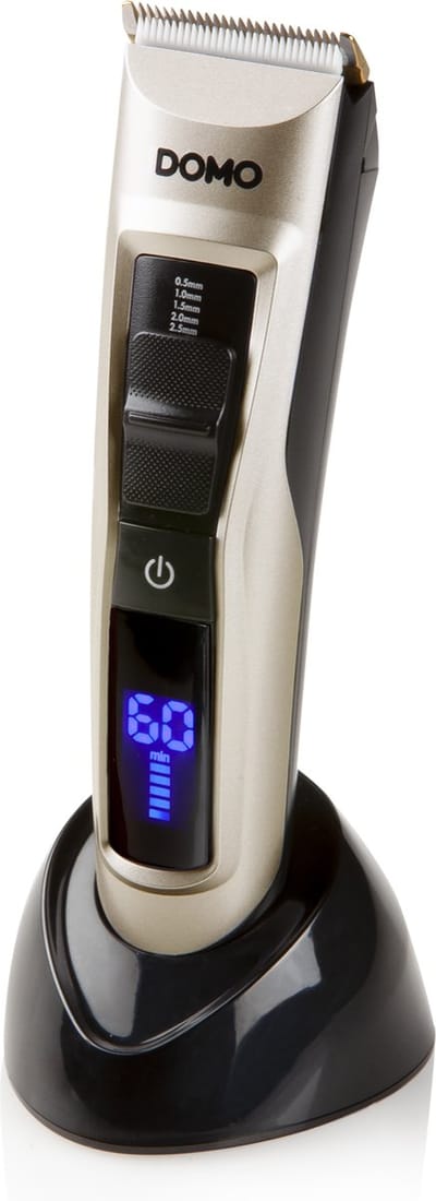 DOMO DO1091TD Draadloze Tondeuse – Haartrimmer – Baardtrimmer – Incl. Opzetstukken - LED display - Chroom