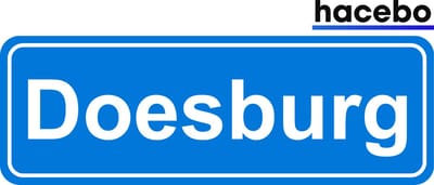 Hacebo - Plaatsnaam Sticker - 29x10 CM - Doesburg sticker - Verkeersborden sticker - grappige cadeaus - Doesburg