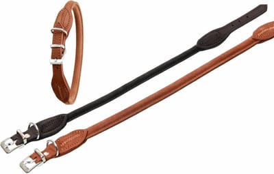 Collar buffalo round 37cm 6mm black verst/adj 31,5-34,5cm