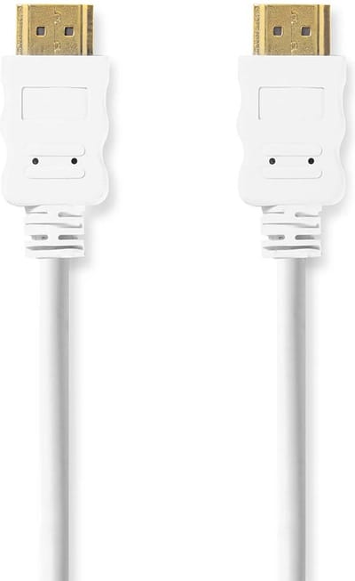 Nedis High Speed ​​HDMI-Kabel met Ethernet - HDMI Connector - HDMI Connector - 4K@30Hz - ARC - 10.2 Gbps - 2.00 m - Rond - PVC - Wit - Polybag