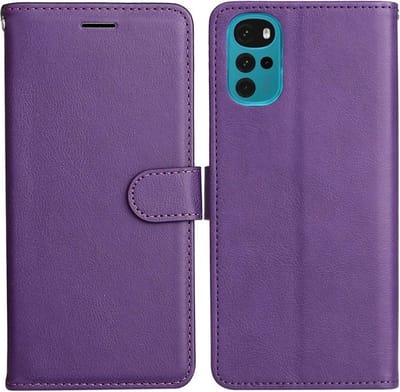 LuxeBass Hoesje geschikt voor Motorola Moto G22 - Boekhoesje - Paars - Portemonneehoesje gsm hoesje - telefoonhoes - telefoonhoesjes