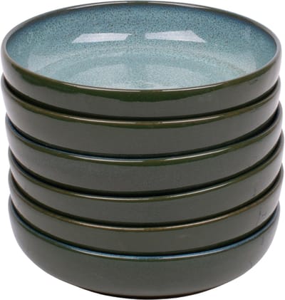 Set van 6 diepe borden - 18 cm - Evora - Groen - Portugees stoneware