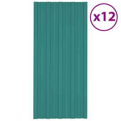 vidaXL - Dakpaneel - 12 - st - Groen - 100 - x - 45 - cm - Verzinkt - staal